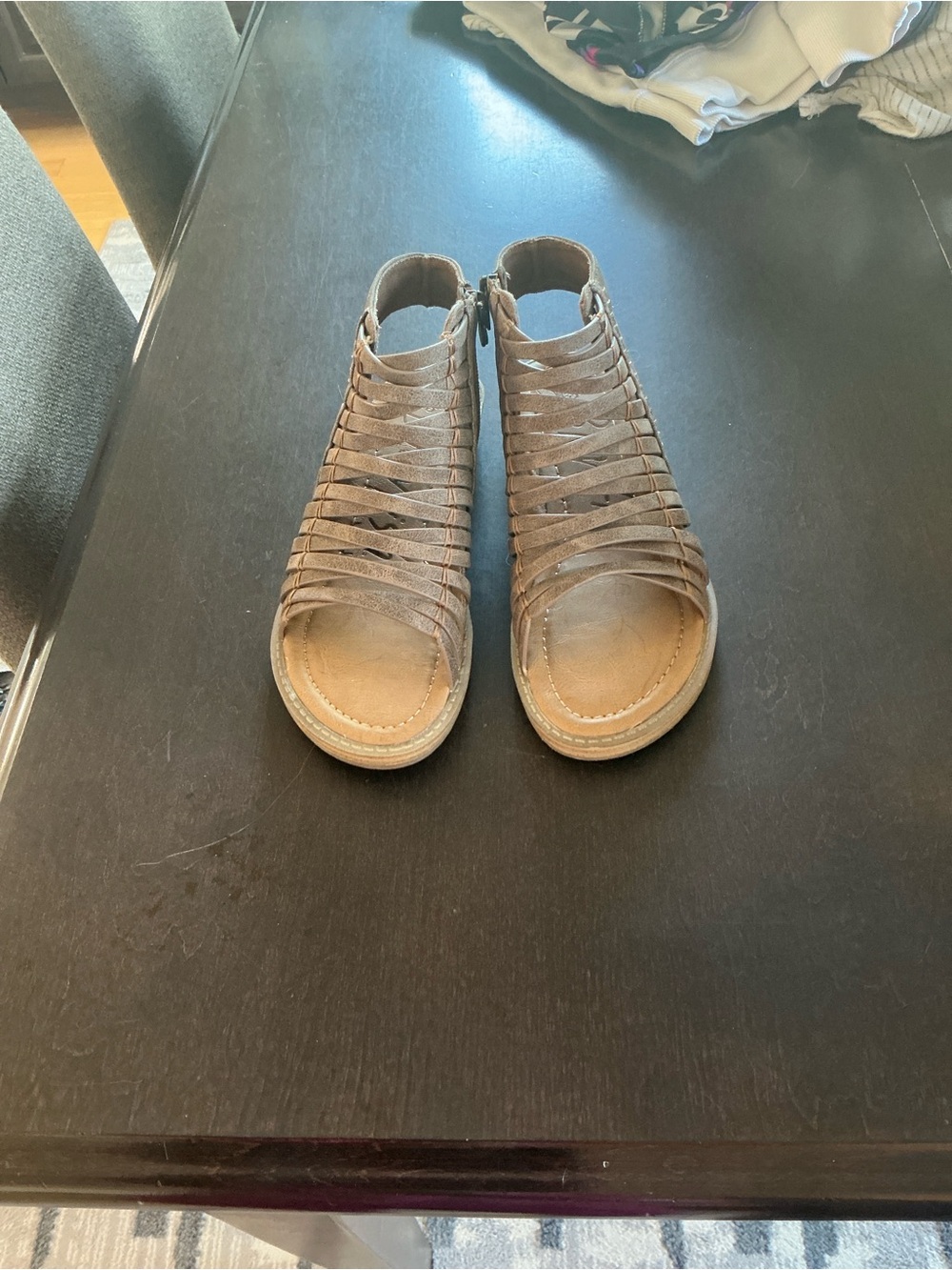 Women’s Taupe Strappy Zip-side gladiator Sandals - Brand new